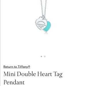 Tiffany Mini double heart tag pendant necklace